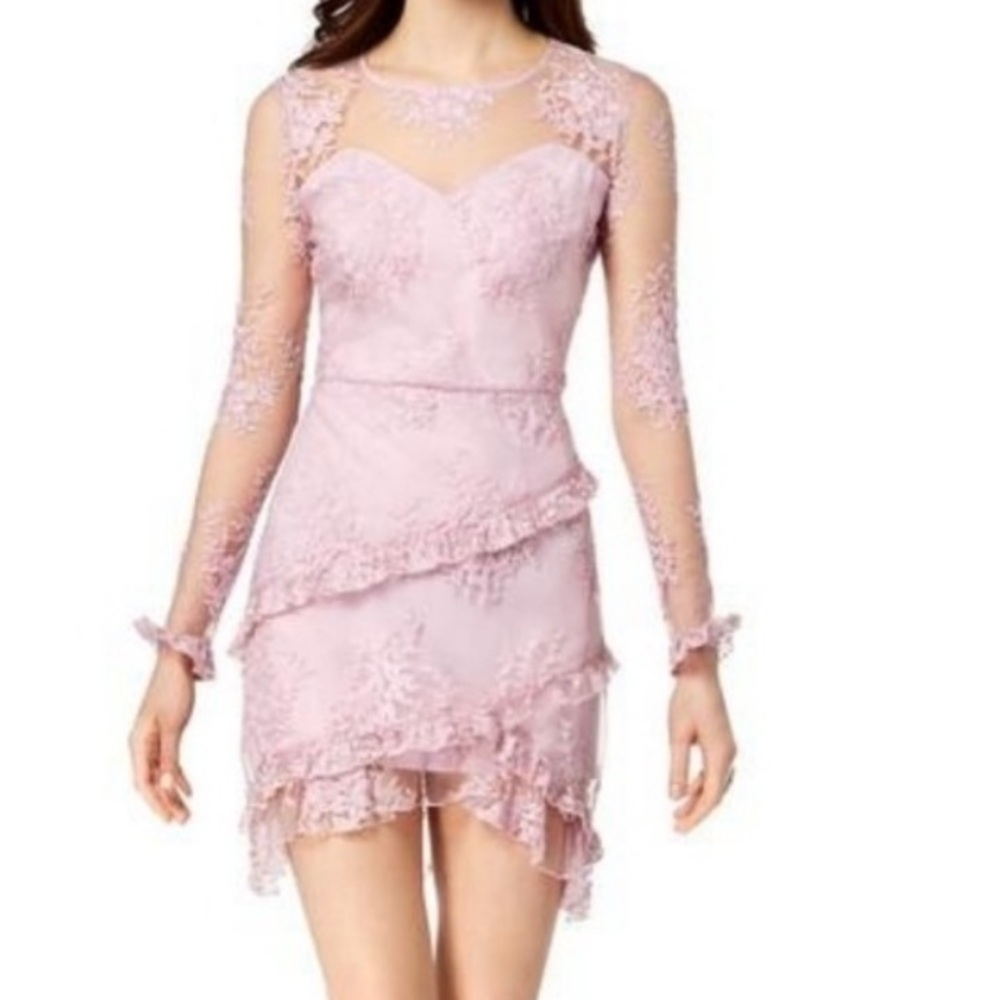 Nanette Lepore lilac Sheath Scoop Lace Lace  mini Dress size 10
